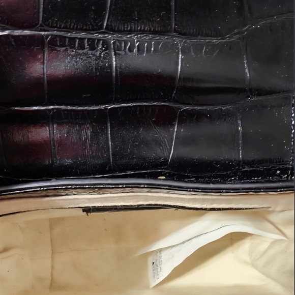 Zara Black Croc-Pattern Crossbody Bag - Picture 7 of 8